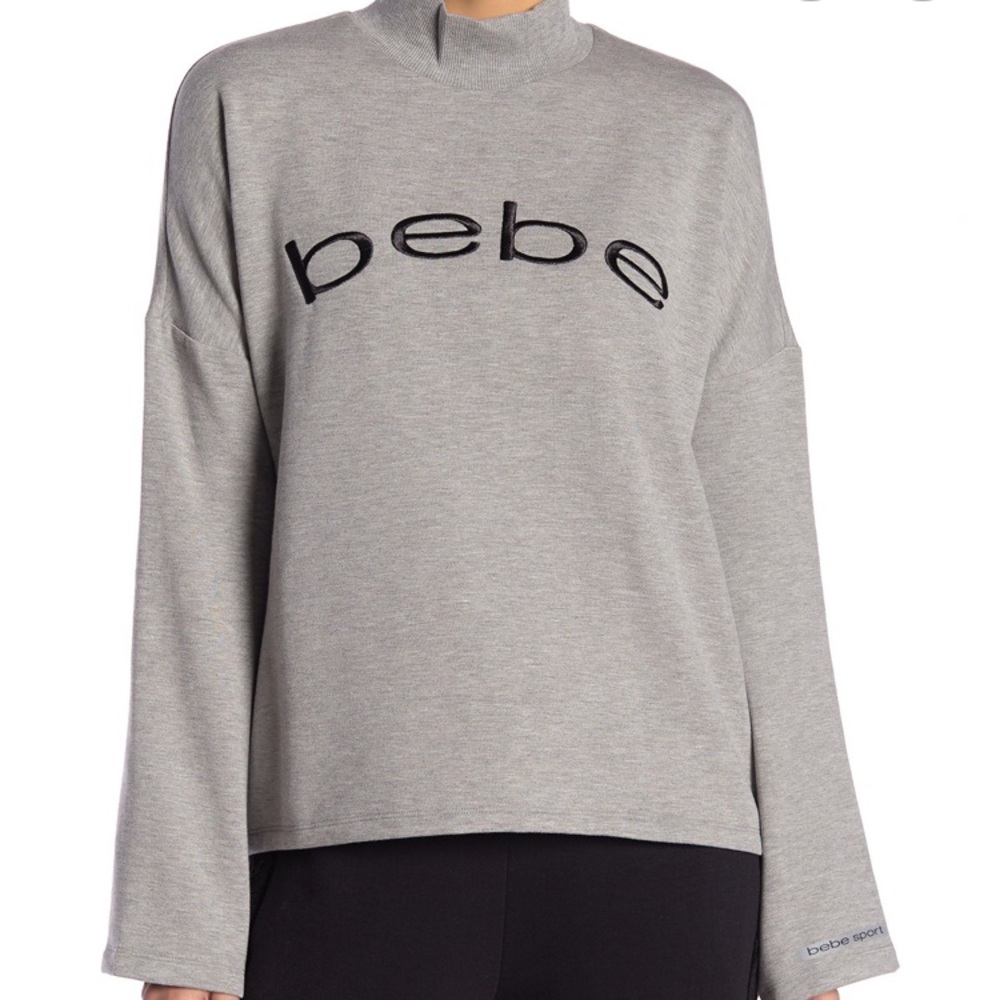 BEBE - Fleece Drop Shoulder Crew Neck Sweater- New
